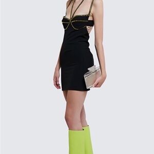 The Attico Stylish Black Mini Dress